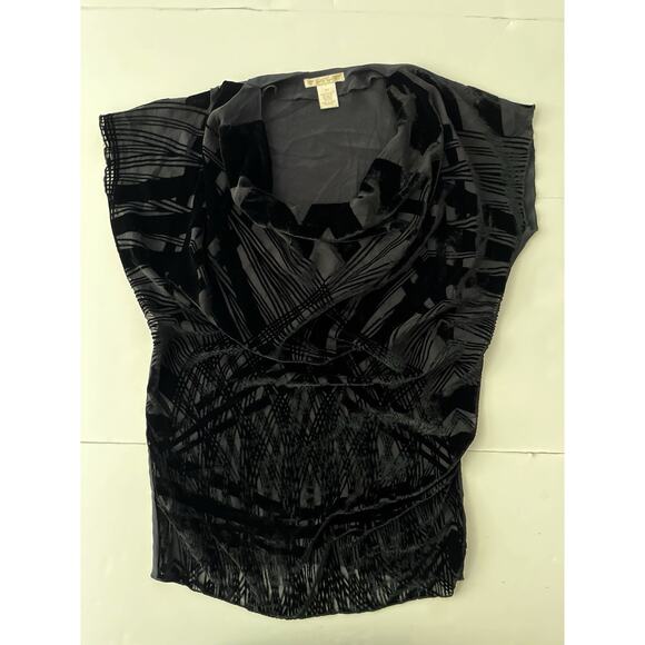 Gold Hawk Silk Blend Top Tunic Burnout Velvet Sleeveless Luxurious Whimsigoth - Picture 3 of 7